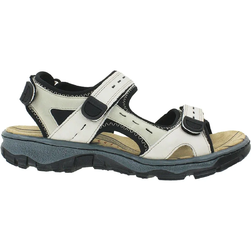 Women's Rieker 68872-60 Clara 72 Beige Combi Leather Tech - Inspired Sneaker Look  