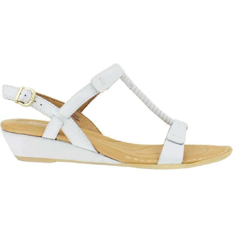 Women's Born Douala Bianco White Leather Beaded Moccasin Design 