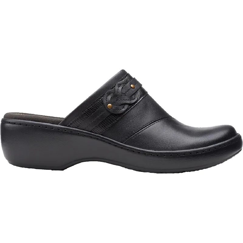 Women's Clarks Delana Juno Black Leather Leather Driving Shoe Style  