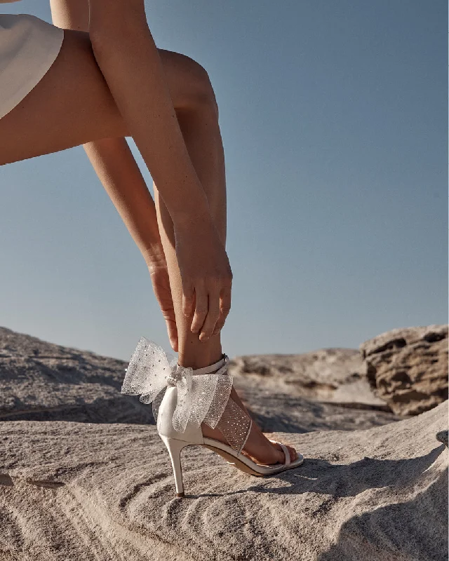 NASHA - WHITE SATIN Smart - Shoe Functionality Style  
