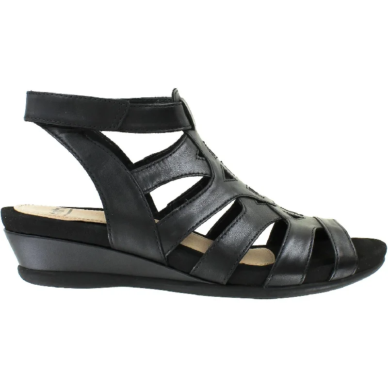 Women's Earth Chatham Black Leather Two - Tone Shoe Design  