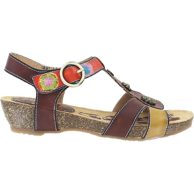 Women's Spring Step Hemlock Brown Multi Leather Art Deco - Inspired Shoe Look  