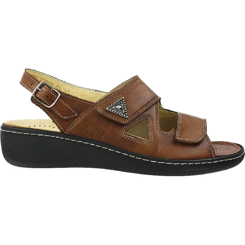 Women's Fidelio Hallux Fabia w/Heel Strap Bunion Relief 33-809 Tan Leather Wingtip Oxford Design 