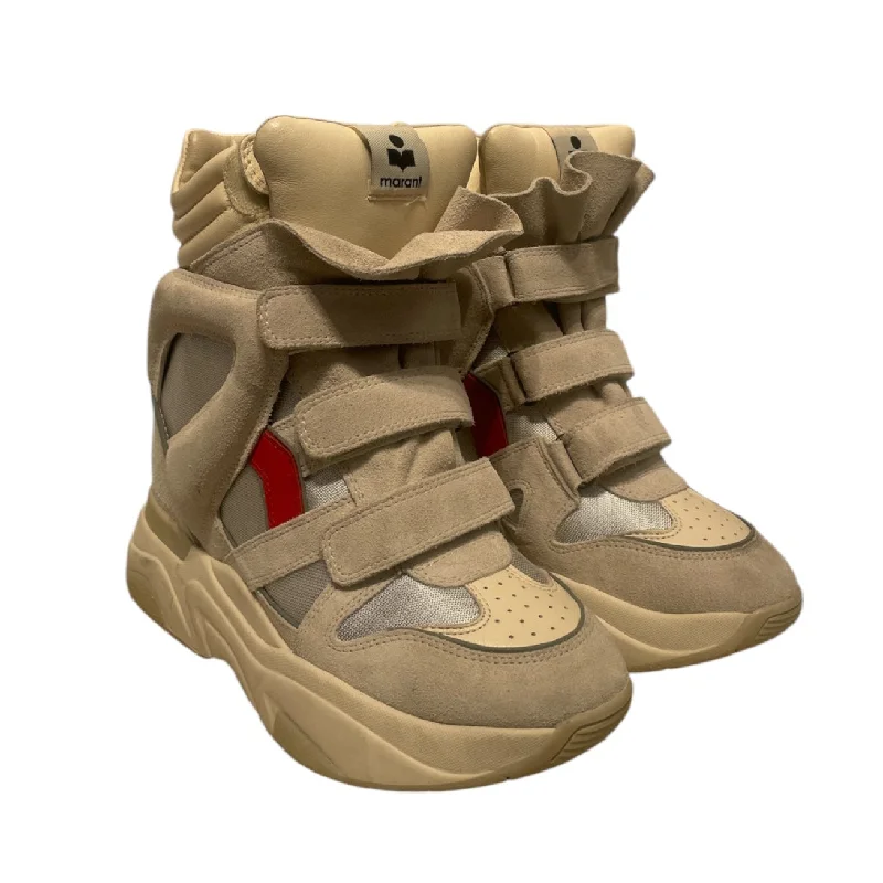 ISABEL MARANT/Hi-Sneakers/EU 39/Suede/WHT/Isabel Marant Balskee LTH HI Athleisure Derby Style  