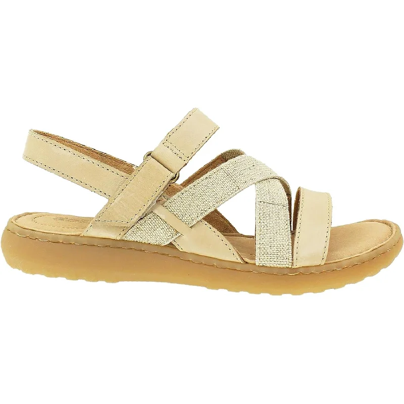 Women's Born Manta Beige Tan Leather Neon - Accent Sneaker Look  