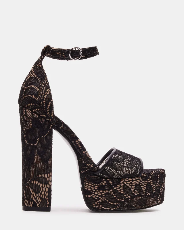 GLAM BLACK LACE Desert Boot Utility Style  