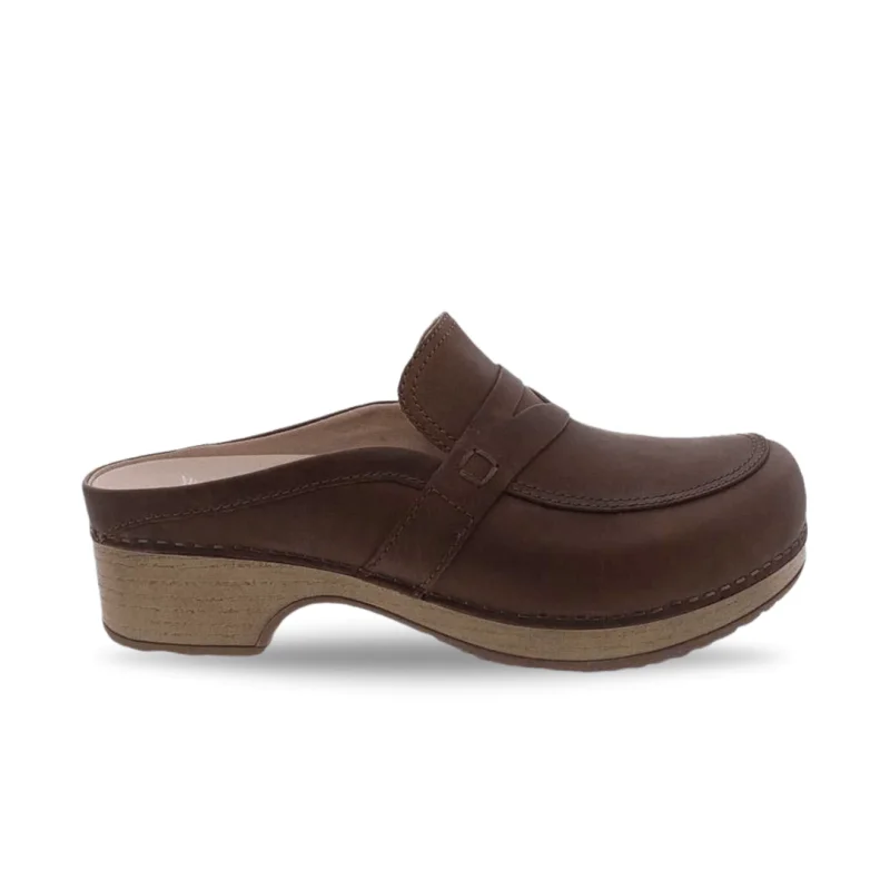 Dansko Women's Bel - Brown Oiled Pull Up Chunky Platform Sneaker Style  