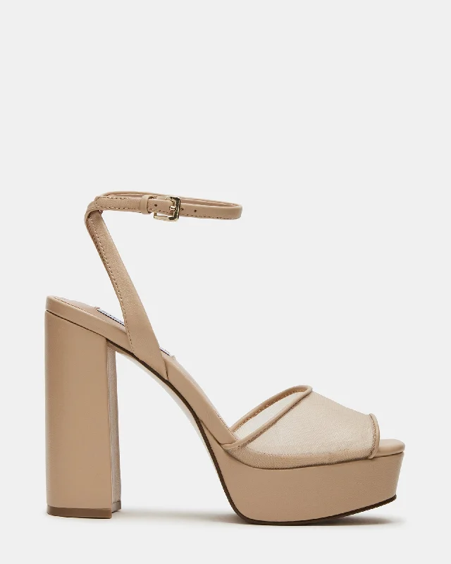 LOURDES MESH NATURAL Single - Buckle Monk Look  
