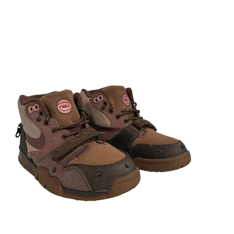 NIKE/Hi-Sneakers/US 5/Cotton/BRW/travis air trainer 1sp Paisley Print Shoe Design  