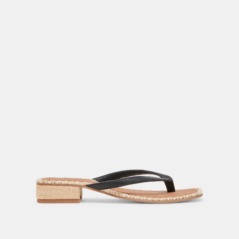 BARTY SANDALS BLACK LEATHER Buckle -