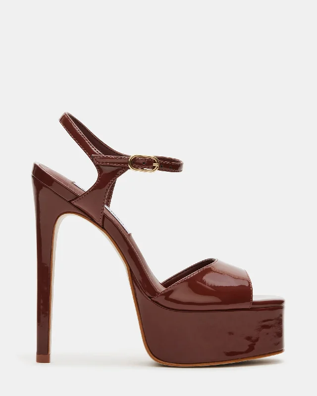 COLOGNE BROWN PATENT Single - Buckle Monk Look  