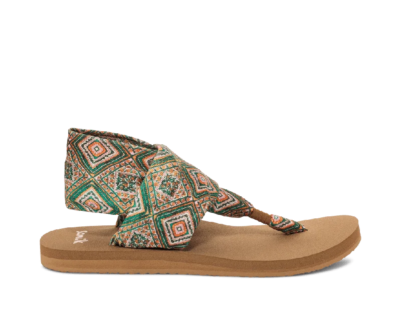 Sanuk Women’s Sling Tile Sandal Green/Gold Dressy Chelsea Boot Style 