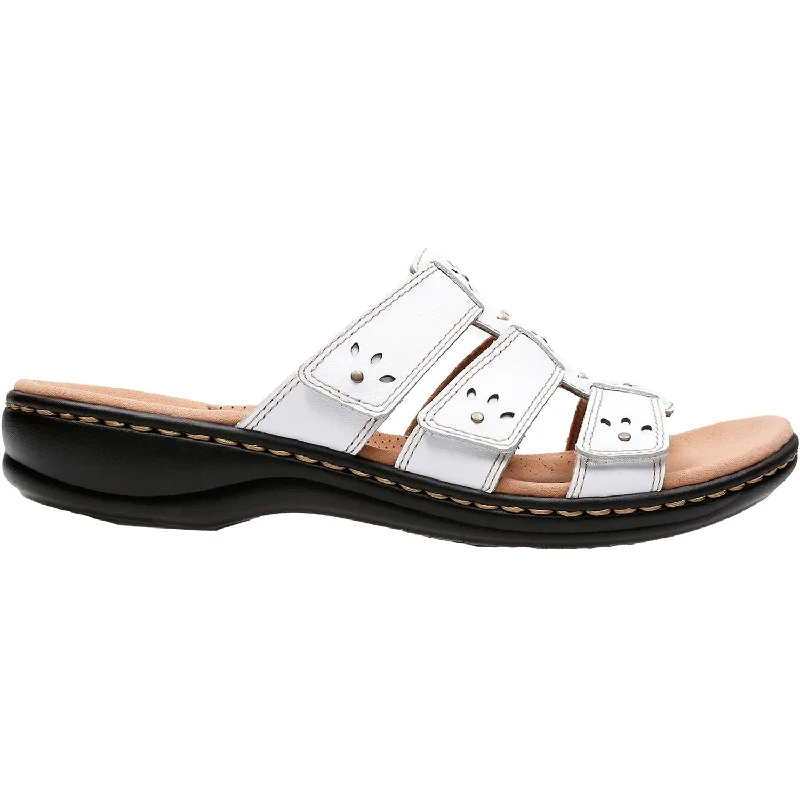 Women's Clarks Leisa Spring White Leather Dressy Chelsea Boot Style 
