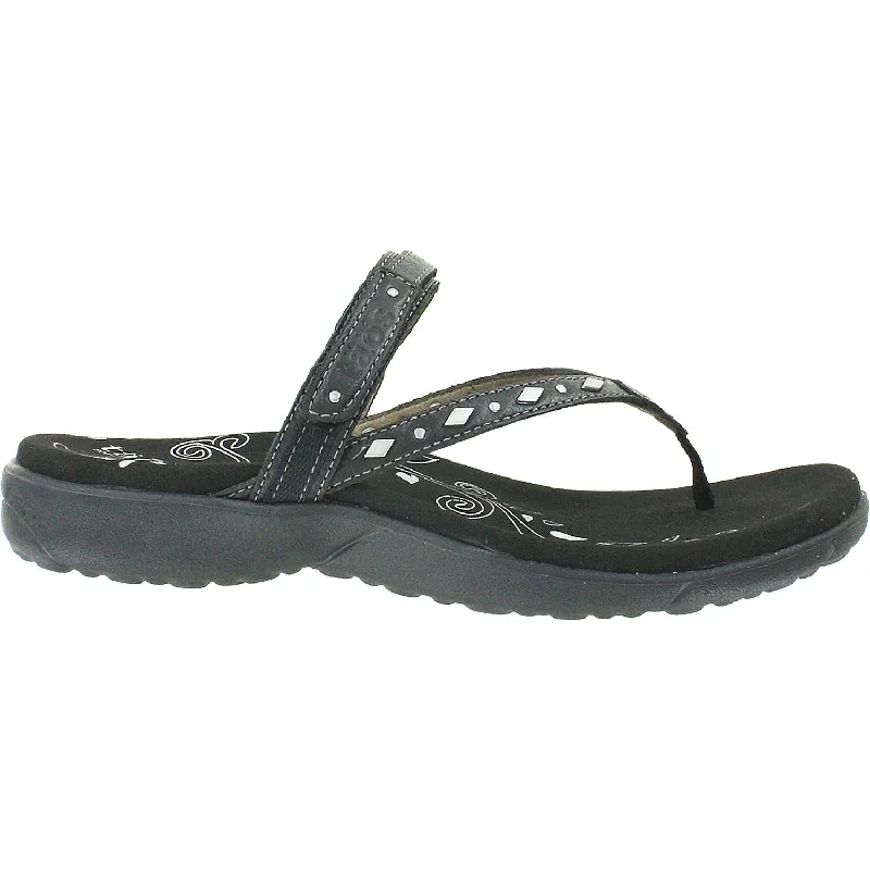 Women's Taos Day Tripper Black Leather Strap - Up Sandal Resort Style  
