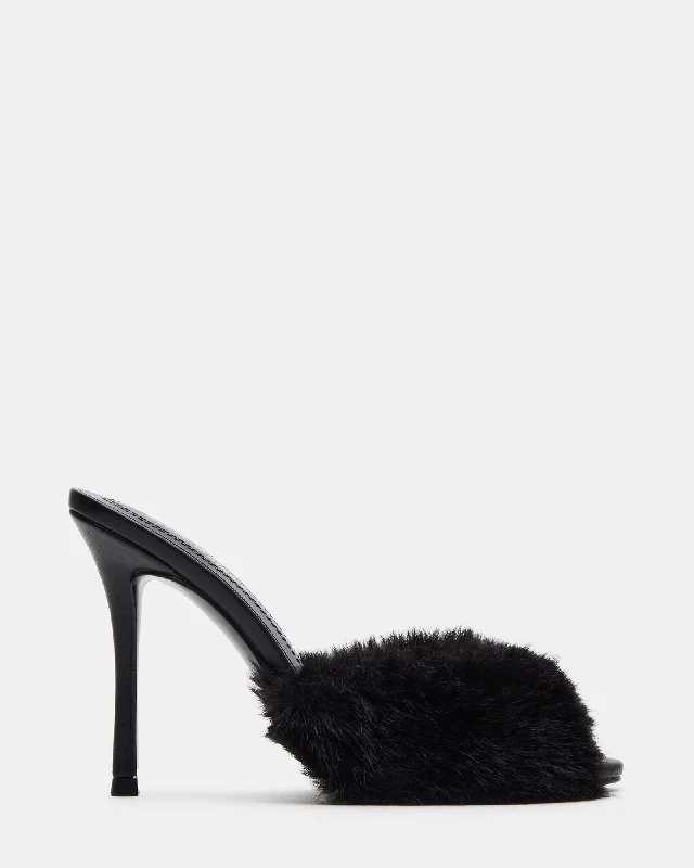 PRIYA FAUX FUR BLACK Sustainable Shoe Design  