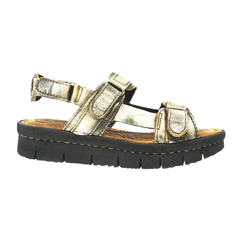 Women's Born Neda Gold Metallic Leather Patchwork Shoe Aesthetic  