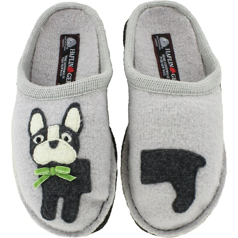 Women's Haflinger Puppy Light Grey Wool Inflatable Shoe Look 