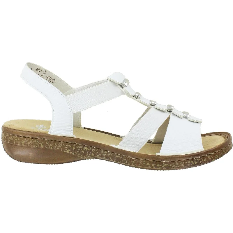 Women's Rieker 62850-80 Regina 50 White Synthetic Glow - in - the - Dark Shoe Design  