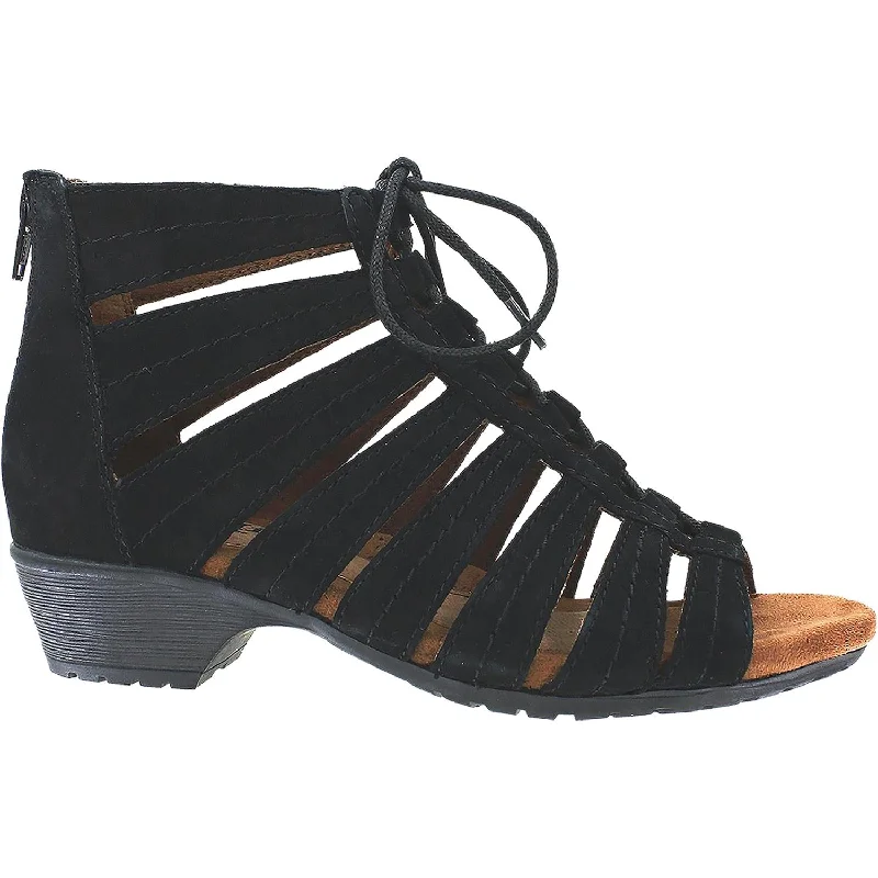 Women's Rockport Cobb Hill Gabby Black Suede Tassel Driving Shoe Look 