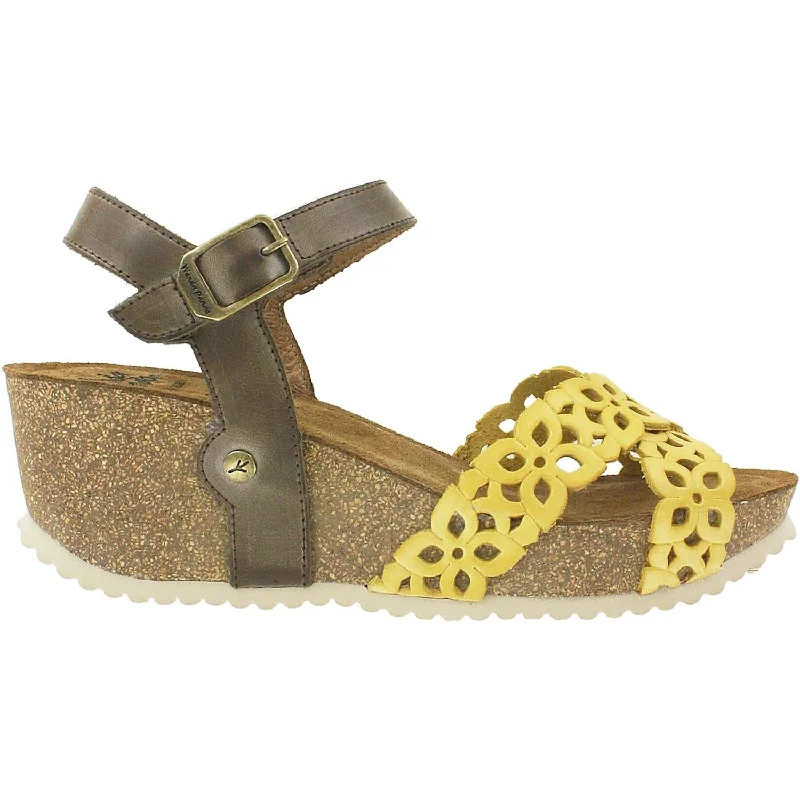 Women's Wanda Panda Evita Mostaza Mustard/Dark Brown Leather Artisan - Crafted Loafer Style  