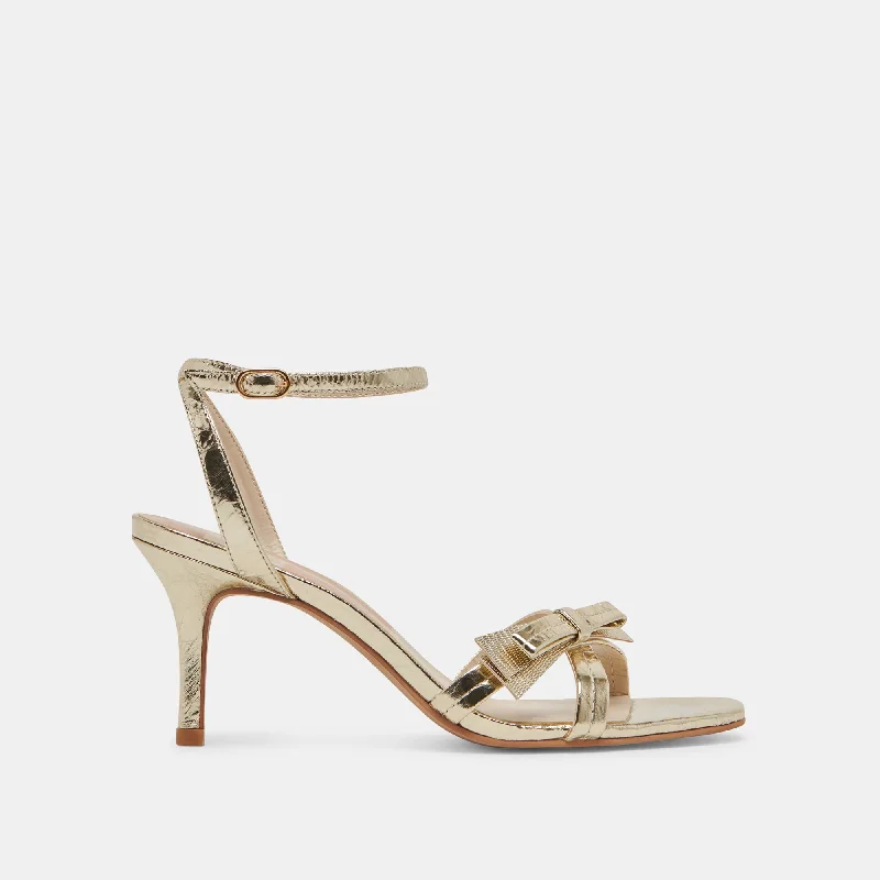 GALOR HEELS GOLD DISTRESSED LEATHER Tech - Inspired Sneaker Look  