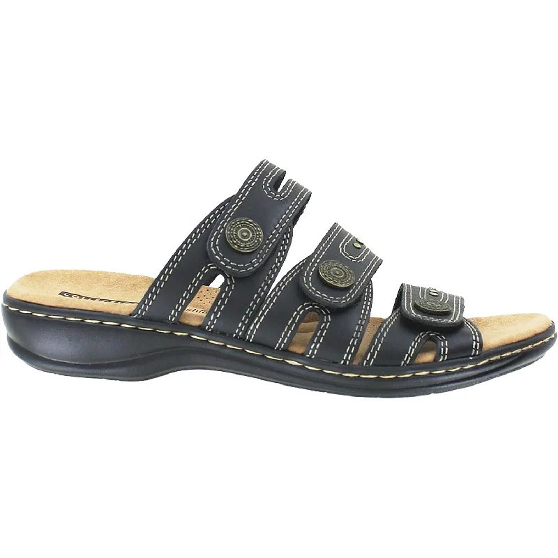 Women's Clarks Leisa Lakia Black Leather Leather Driving Shoe Style  