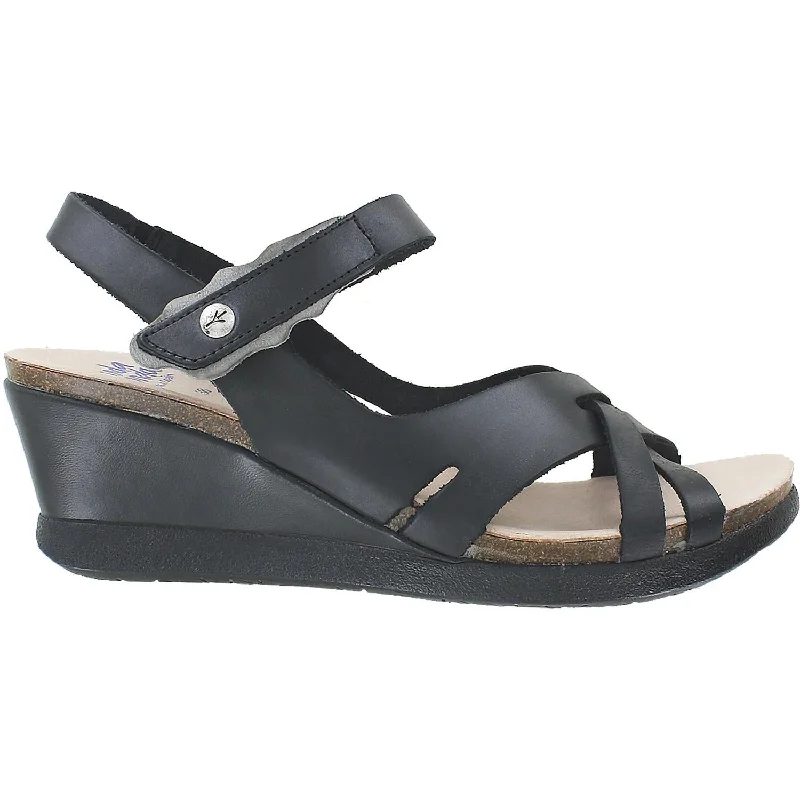 Women's Wanda Panda Mila WP-3154 Black 01 Combi Leather Open - Lacing Derby Look  