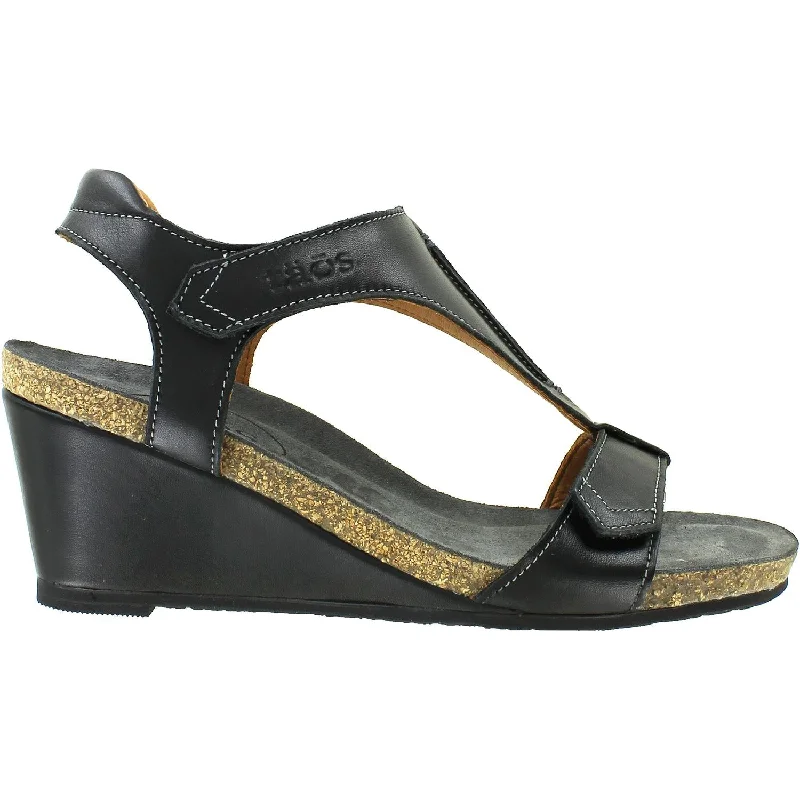Women's Taos Sheila Black Leather Tailored Oxford Style 