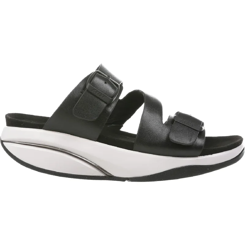 Women's MBT Kace Black Metallic Leather Memory - Foam Slipper Look  