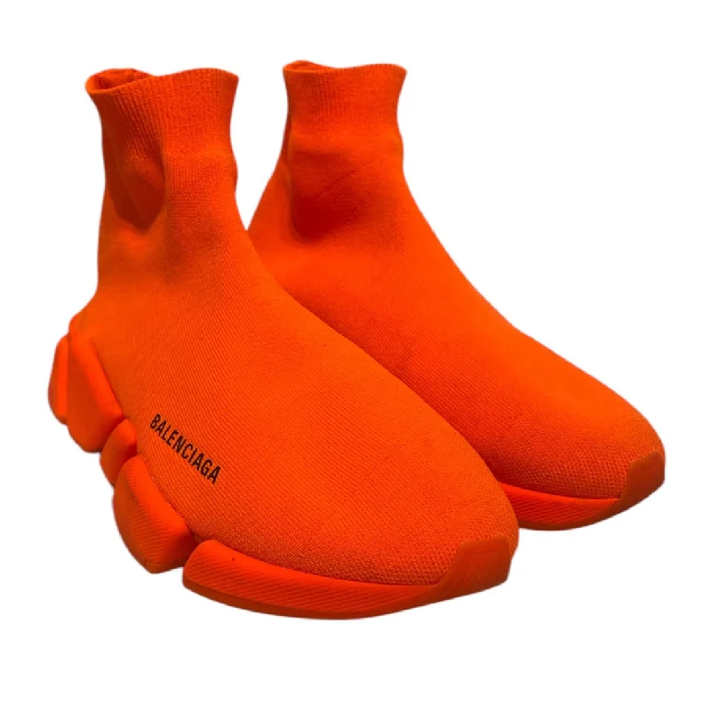 BALENCIAGA/Hi-Sneakers/US 7/Cotton/ORN/Knit Fabric Speed 2.0 NEON Performance Running Sneaker Look  