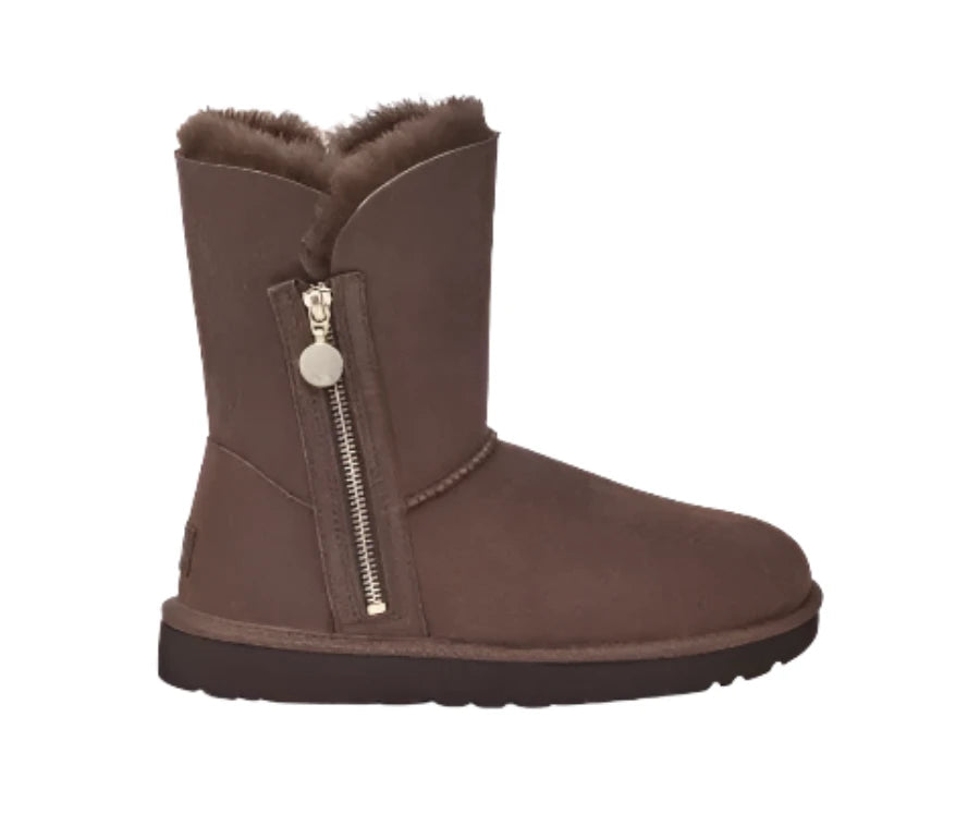 WOMEN'S UGG BAILEY ZIP SHORT BOOT | BURNT CEDAR Casual Loafer Style          