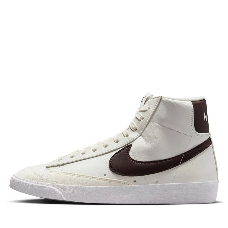 Women's Nike Blazer Mid '77 - Sail/Baroque Brown Checkered Shoe Pattern Look  