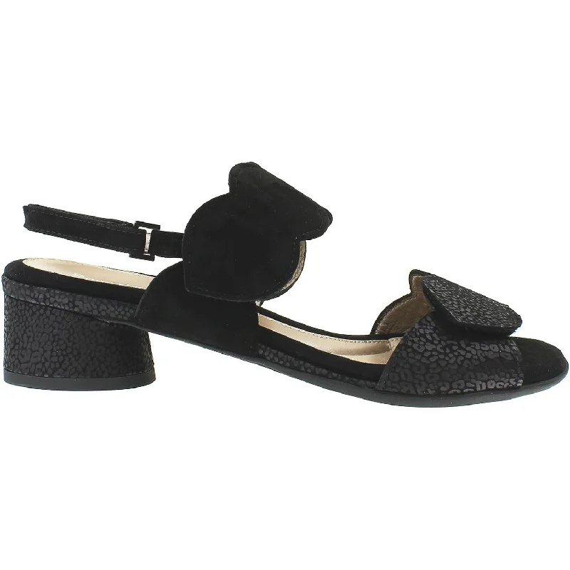 Women's BeautiFeel Elsie Black Leo Matt Print Suede Combi Suede Desert Boot 