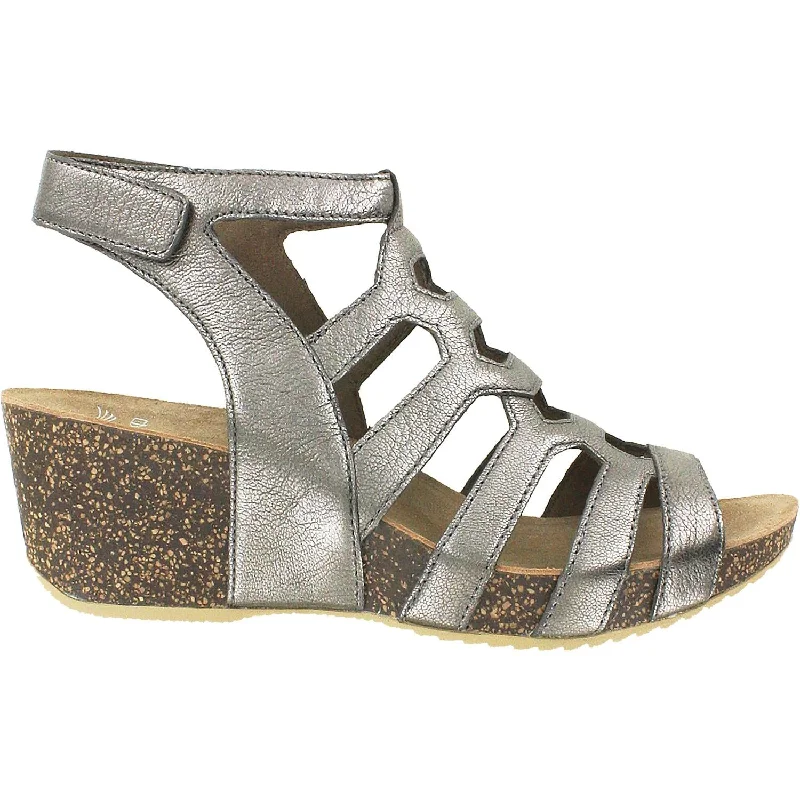 Women's Dansko Selina Pewter Nappa Leather Monochromatic Shoe Look  