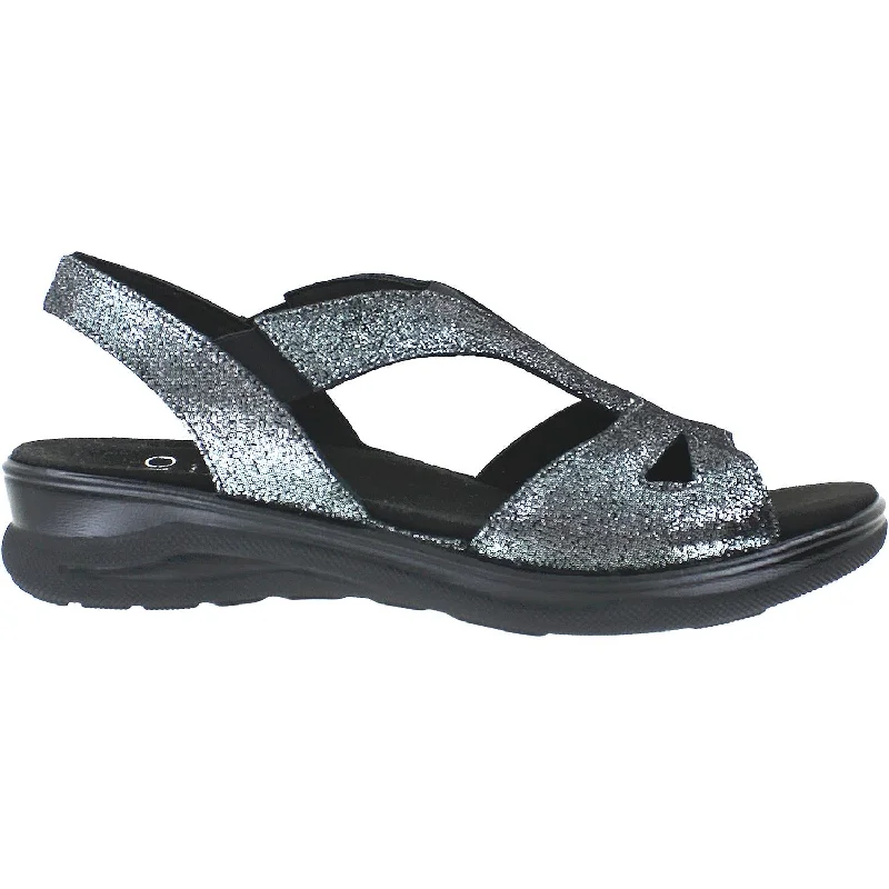 Women's Fidelio 49-6005-10 Marina Black Comet Leather Checkered Shoe Pattern Look  