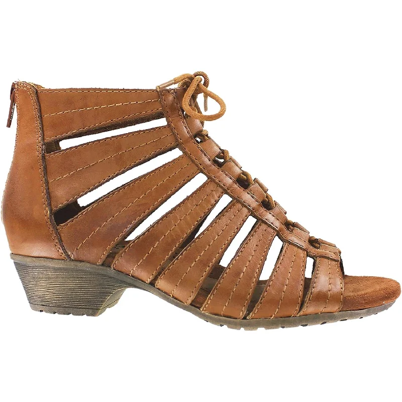 Women's Rockport Cobb Hill Gabby Tan Leather Retro Basketball Sneaker Design  