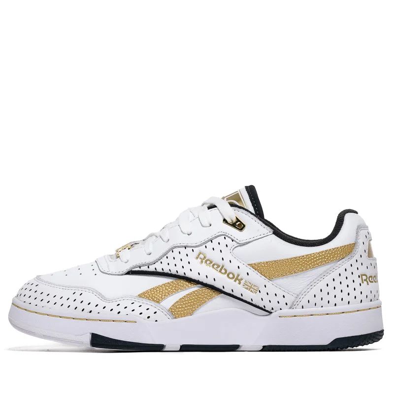 Reebok BB 4000 II - White/Gold Quilted Shoe Design  