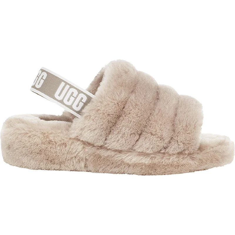 Women's UGG Fluff Yeah Slide Goat Sheepskin Desert Boot Utility Style  