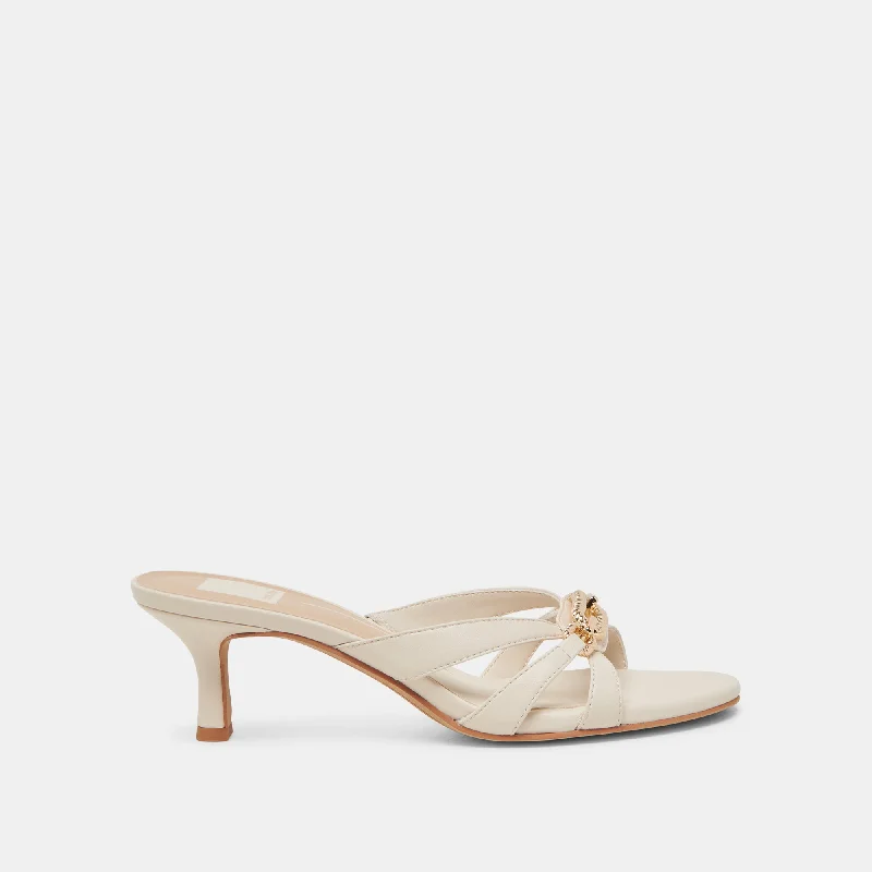 LERAH HEELS BONE LEATHER Quilted Shoe Design  