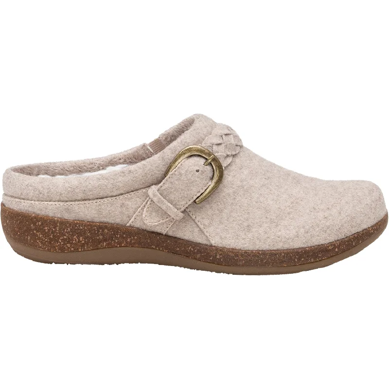 Women's Aetrex Libby Oatmeal Wool Buckle -