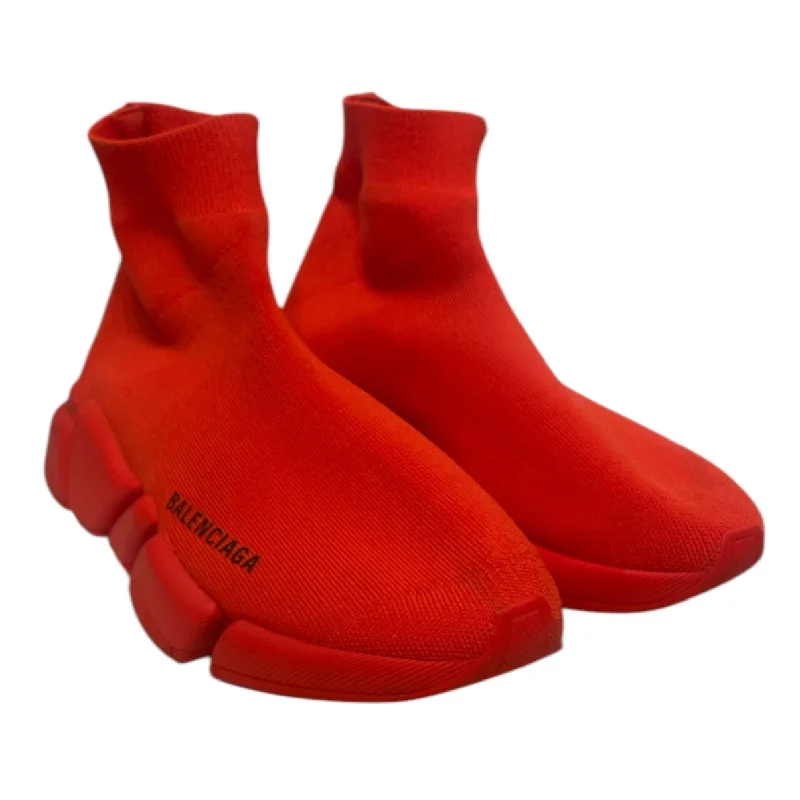 BALENCIAGA/Hi-Sneakers/US 8/Cotton/RED/Knit Fabric Speed 2.0 Red Comfortable Derby Style  