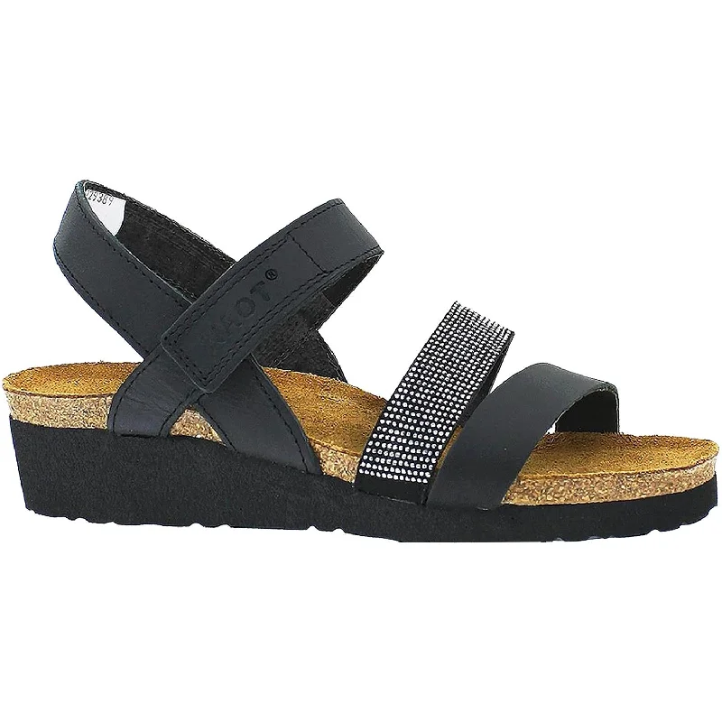 Women's Naot Krista Black Leather Moccasin Soft - Sole Style  