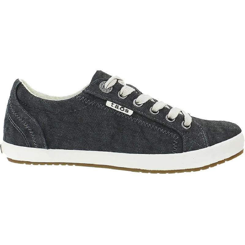 Women's Taos Star Charcoal Washed Canvas Distressed Leather Shoe Style  