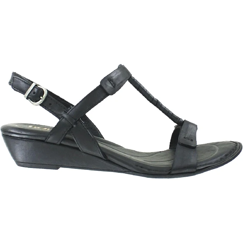 Women's Born Douala Black Leather Ivy League Loafer Look 