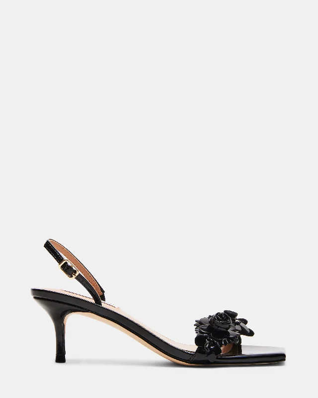 ROSALEA BLACK PATENT Tailored Oxford Style 