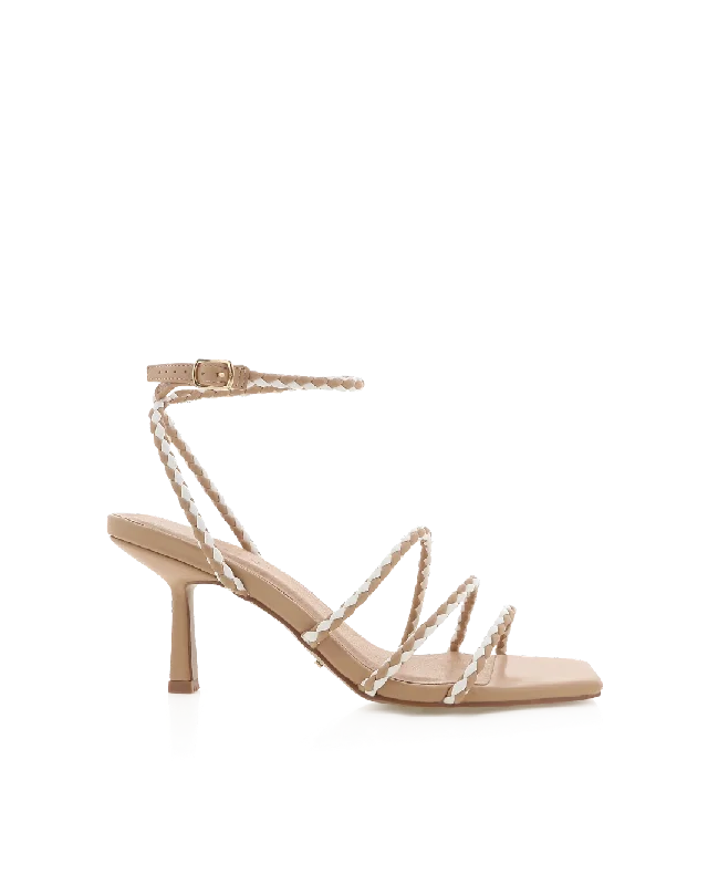 YESSICA - DARK NUDE-WHITE CONTRAST Wingtip Oxford Design 