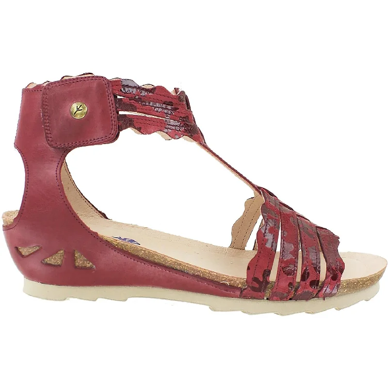 Women's Wanda Panda Bea II WP-10700 Burdeos 34 Red Leather Lightweight Tennis Sneaker Look  