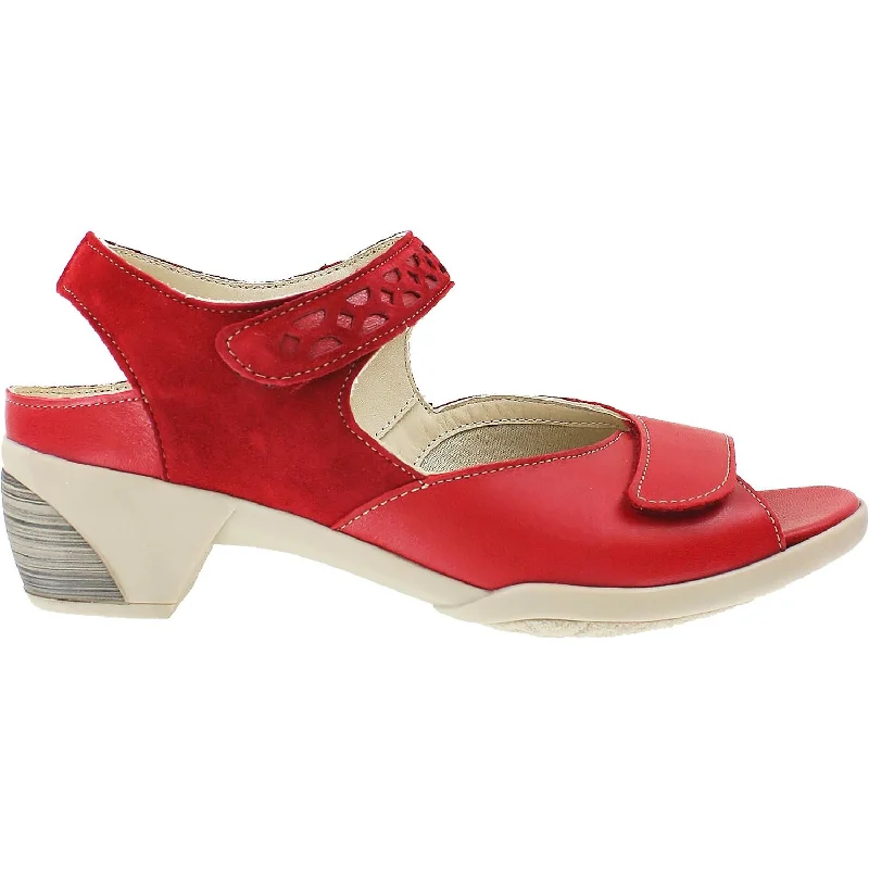 Women's Fidelio 26-5042-16 Ana Red Leather Chunky Platform Sneaker Style  