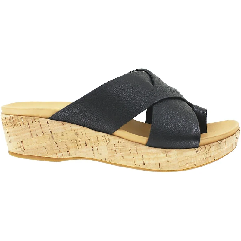 Women's Kork Ease Baja Black Leather Ivy League - Inspired Derby Look 
