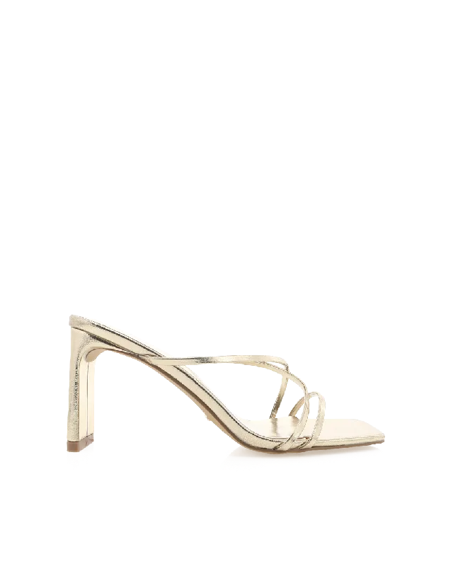 GLENDA - GOLD METALLIC Ivy League Loafer Look 